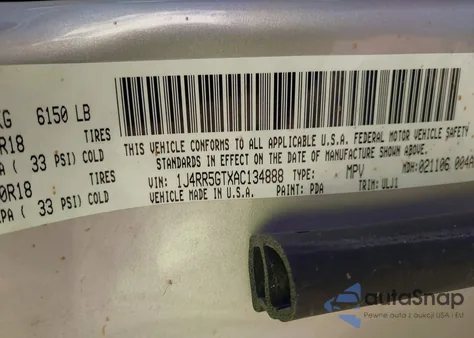 2010 Jeep Grand Cherokee Limited from USA, damaged, VIN 1J4RR5GTXAC134888